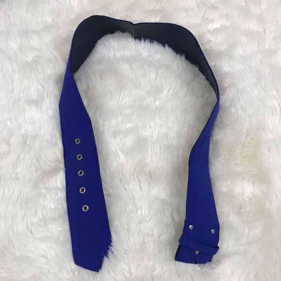 VINTAGE 80s Royal Blue Golden Girls Dress Big Cape Collar Long Sleeves Size 6 - Picture 8 of 12